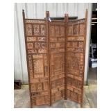 Vintage Moroccan? 3Panel Wood Carved Room Divider