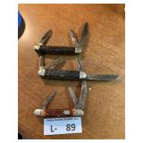 (3) Vintage Camillus Pocket Knives