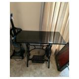 Vintage Sewing Machine Base w/Glass Top