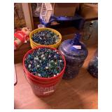 Approx 15gal of Glass Decor Marbles