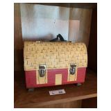 Vintage Metal Lunch Box Painted House
