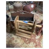 Wood Magazine Rack & Wood Caddy