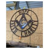 Metal "Hope, Faith, Charity" Wall Decor Masonic