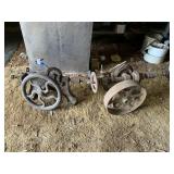 (2) Antique Hand-Crank Drill Press -
