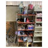Metal Shelf & Contents