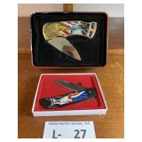 (2) American Flag Collector Knife