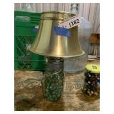 Canning Jar Lamp Full of Marbles