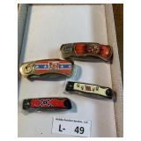 (4) Collector Knives - Stars & Bars