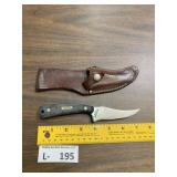 Schrade Hunting Knife & Sheath "Guns & Ammo"