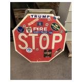 Retired Metal "STOP" Sign w/Stickers