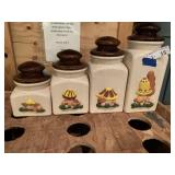 Vintage Ceramic Canister Set "Merry Mushroom"