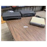 (2) VHS Players & (1) DVD Player