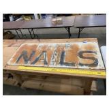 Vintage Metal Advertisement Sign 'Kare Nails'