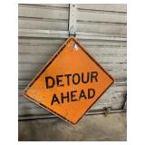 Retired Road Sign ' DETOUR AHEAD'