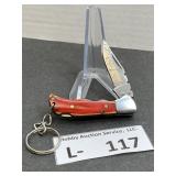 Damascus Style Knife & Sheath Keychain Size