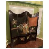Four Panel Wooden Room Divider approx 71" Tall