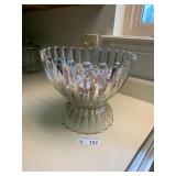 Scalloped Sawtooth Rim Glass Centerpiece Bowl