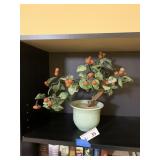 Vintage Chinese Bonsai Jade Fruit Bead Tree