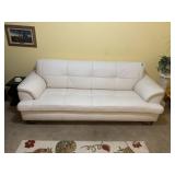 White Leather Sofa (has ink marks)
