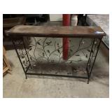Entryway Metal Wood Table approx 42 x 10 x 32