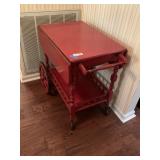 Vintage Wooden Drop Leaf Tea Cart