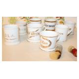 Vintage Shaving Mug with Gold Lettering  2 Brushes
