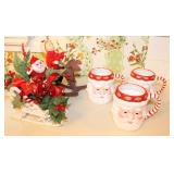 Vintage Christmas Santa Mugs - Decoration