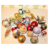 Lot of Vintage Christmas Ornaments Celluloid, Glas