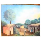 Haiti Black Folk Art Painting ROLAND on Canvas