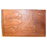 Preying Cougar Wood Carved Plaque Folk Art