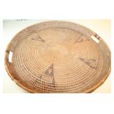Super Large Antique Native American Rattan Tray