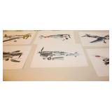 Set of 6 JOHN BATCHELOR WWII  War Airplane Prints