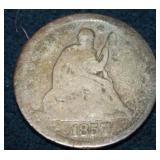 1857 Seated Liberty Quarter
