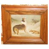 Vintage Walter Hunt Lithograph of Found Wood Frame