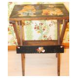 Vintage Split Top Folding Wood Side Tables