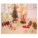 Vintage Christmas Decorations  Celluloid Santa Se
