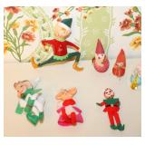 Vintage Christmas Knee Hugger Elf, Putz Elves, Ots