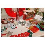 Plastic Tote Full of Christmas Decorations