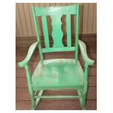 Vintage Wood Green Rocking Chair