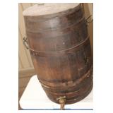 Antique Wood Barrel with Spigot