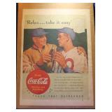 1940 Vintage Coca-Cola Advertising - Baseball