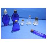 Vintage Cobalt & Clear Perfume Bottles