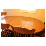 Oak Dining Room Table with 4 Chairs