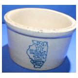 Vintage White Hall Stoneware Butter Crock 1 Pound