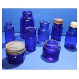 Vintage Cobalt Blue Bottles Lot of 8