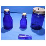 Vick;s Cobalt Blue Lot of Bottles