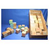 Vintage Wood Blocks in Old Wood Smoker