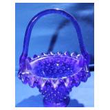 Fenton Hobnail Cobalt Blue BAsket