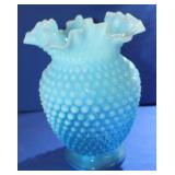 Fenton Hobnail Scalloped Edge Vase