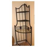 Metal and Glass Corner Shelf Uni